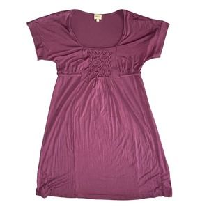Ella Moss Purple Mini Dress Womens Size Large With Tie Back